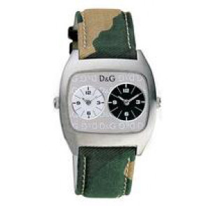 Dolce & Gabbana watch strap 3719240255 Leather/Textiles Green 22mm + beige stitching